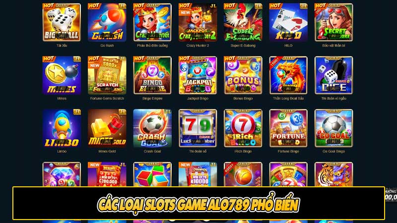 Các loại slots game Alo789 phổ biến